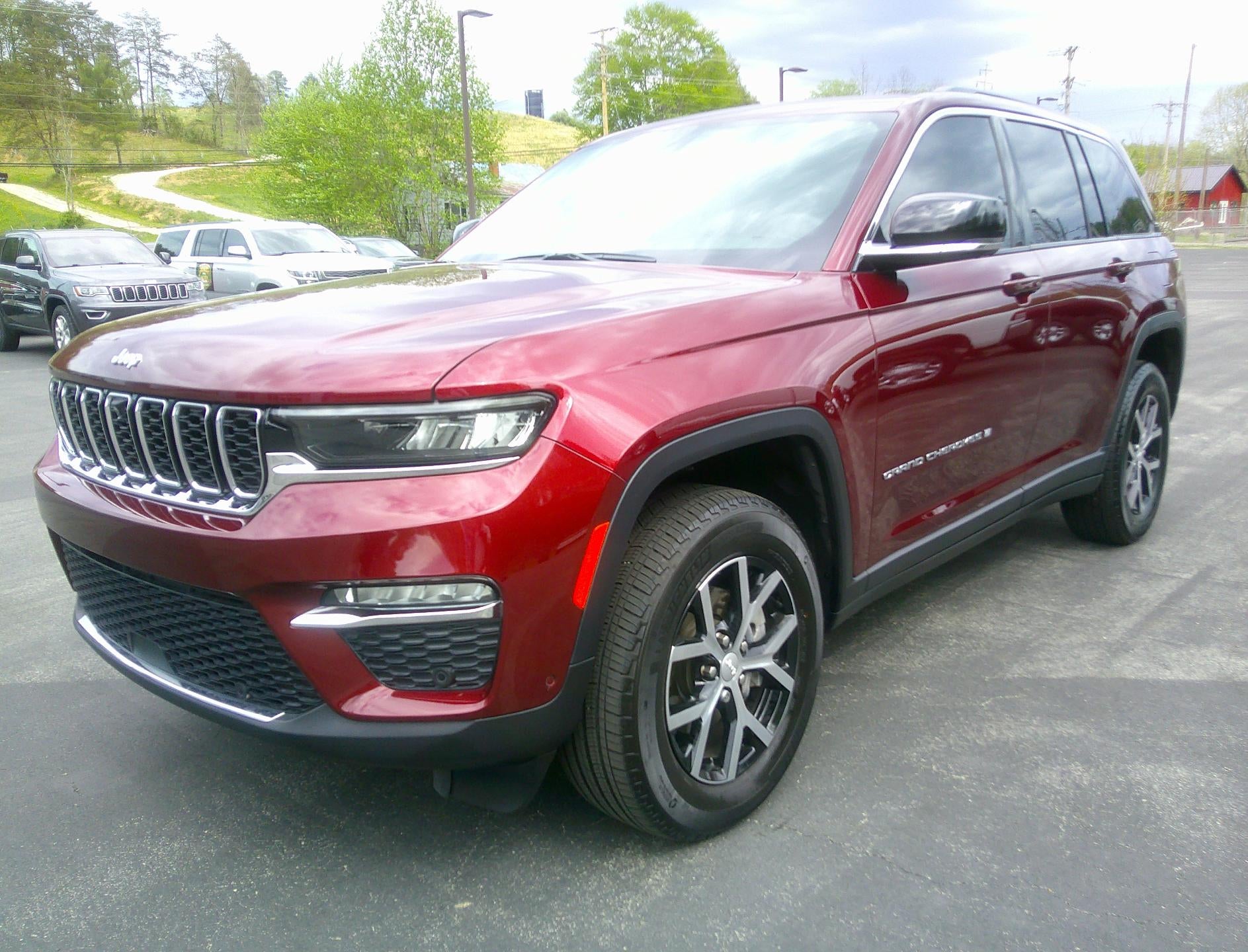 2023 Jeep Grand Cherokee Limited in Red — front three-quarter view