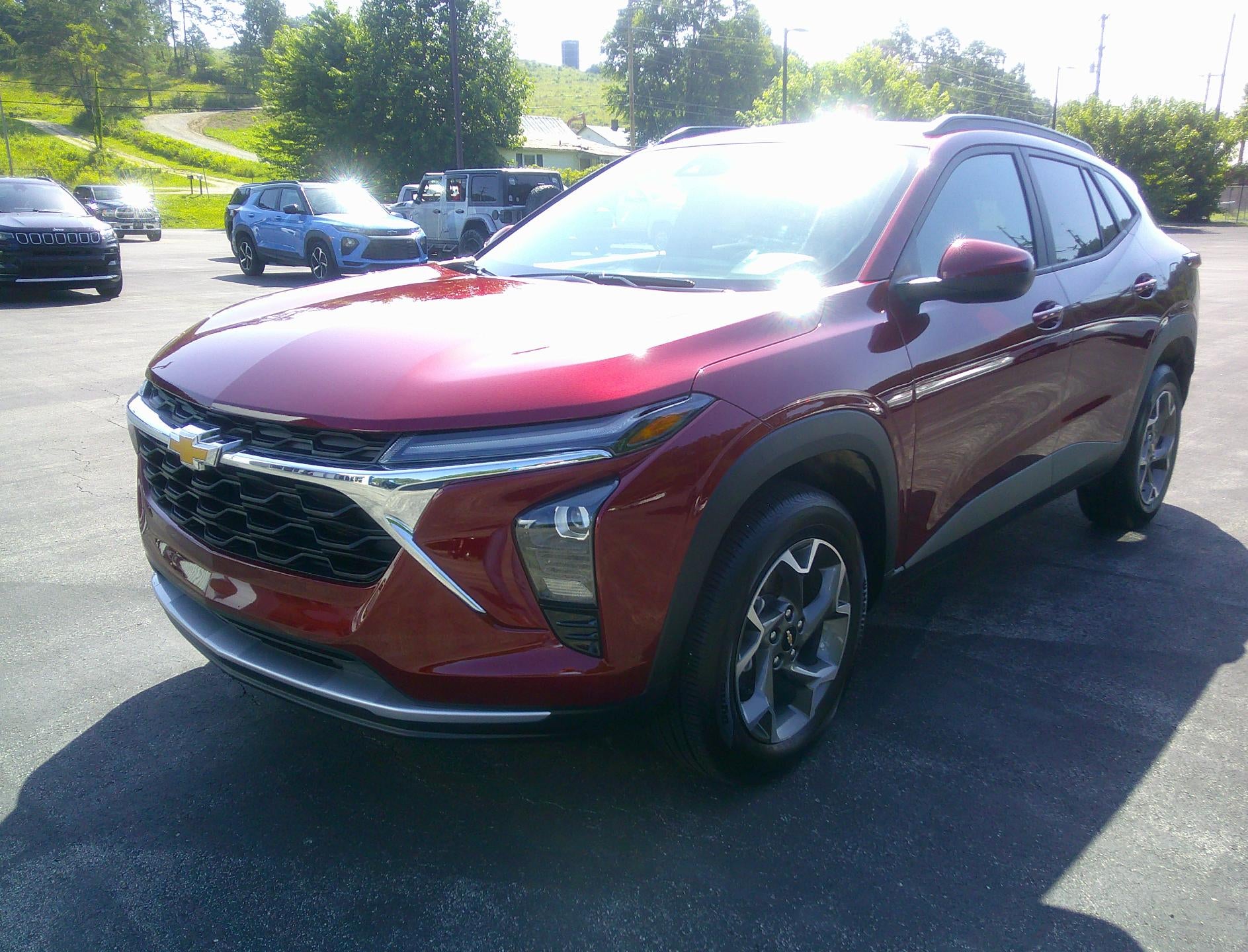 2025 Chevrolet Trax LT in Crimson Metallic — front three-quarter view